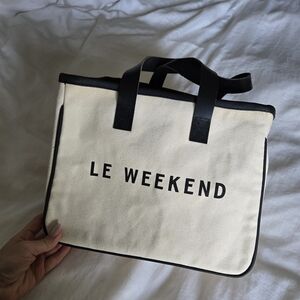 Canvas Tote Bag with Black Handles